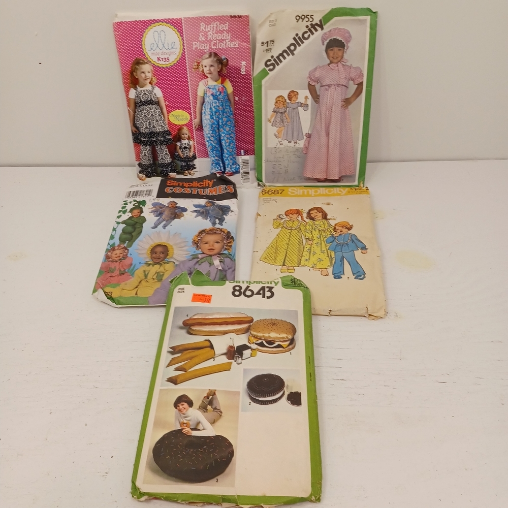 Children's sewing patterns. Lot of 5
